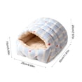 thumbnail image 3 of Small Cat Dog Cave Bed, Calming Pet Nest Warm Plush Covered Cat House with Hooded, Removable Hooded Blanket Cushion, Washable (Blue, Small), 3 of 6