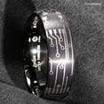 thumbnail image 2 of Tungsten Rings for Men Wedding Bands for Him 8mm Dome Brushed Black Laser Circuit Board, 2 of 5