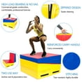 thumbnail image 2 of Matladin 55"x28"x14"Folding Gymnastics Cheese Wedge Incline Mat for Kids Girls Home Training Exercise, Red+Yellow+Blue, 2 of 5