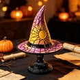 thumbnail image 5 of Qocolcyl Halloween Decor Witch Hat Lamp Gift,LED Halloween Night Light Table Decorations for Home Indoor,Handcrafted Retro Resin Witchy Decor for Shelf Mantel,Gothic Party Home Decoration (USB Power), 5 of 7
