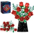 thumbnail image 1 of SHIBA-Roses Flowers Bouquet Building Set for Adults, Wildflowers Icon Artificial Flowers Botanical Collection Kits Compatible with Lego Flowers, Flowers Set for Christmas Valentines Day Gifts Women G, 1 of 4