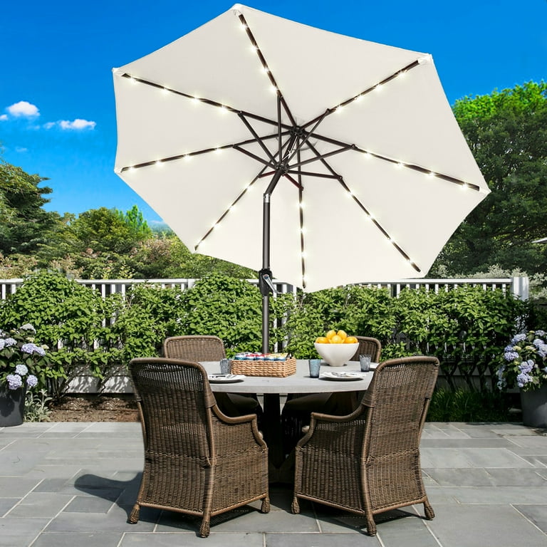 ABCCANOPY 7.5ft Patio Solar Umbrella LED Outdoor Umbrella with Tilt and  Crank, Light Beige - Walmart.com