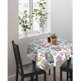 thumbnail image 4 of Easter Gnomes Eggs Suqare Tablecloth - 54 x 54 Inch, Bunny Ears Spring Flowers Country Rustic Waterproof & StainResistant Tablecloth, Washable Oil-proof Table Cover for Dining/Party/Wedding/Buffet, 4 of 9