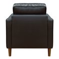 thumbnail image 3 of Leather Armchair - Modern Accent Chair - Small Space Living Room Seating - Black Top Grain Furniture, 3 of 6