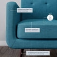 thumbnail image 3 of BELLEZE Hasting Arm Chair Comfy Fabric Upholstered Tufted Accent Chair Single Sofa for Bedroom Living Room with Wooden Legs, Blue, 3 of 7