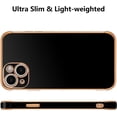 thumbnail image 5 of Case for iPhone 13 6.1" Luxury Plating Edge Case Cover Slim Lightweight Glossy Bling Phone Case Soft TPU Shockproof Bumper Case Electroplated Case,Black, 5 of 6