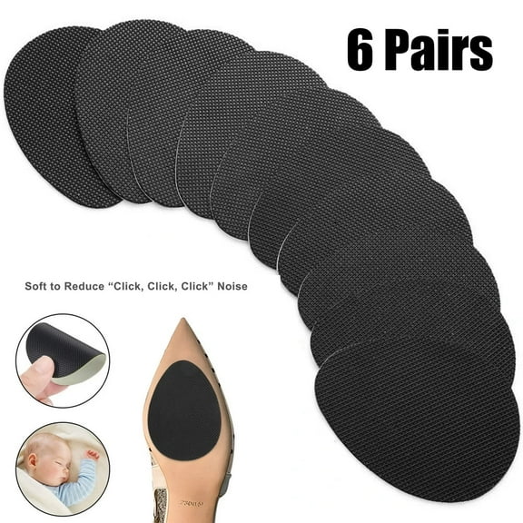 6 Pairs Self-Adhesive High Heel Sole Protectors Rubber Anti Shoe Pads Stickers Non Shoe Grips for Men and Women Matte Surface (Black)