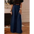 thumbnail image 3 of Women's Casual Polka Dot A-Line Maxi Skirt, Made Of Non-Stretch Woven Fabric, Suitable For Everyday Wear Black Spring, 3 of 9