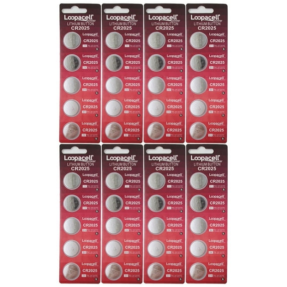 40 x CR2025 ECR2025 CR 2025 DL2025 3v Loopacell Batteries