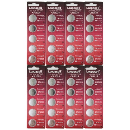 40 x CR2025 ECR2025 CR 2025 DL2025 3v Loopacell Batteries