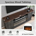 thumbnail image 4 of SinCiDo Fluted Fireplace TV Stand for 80 inch, Entertainment Center with 36" Electric Fireplace, 2 Drawers and Adjustable Shelves, Wood TV Stand for Living Room, 4 of 7
