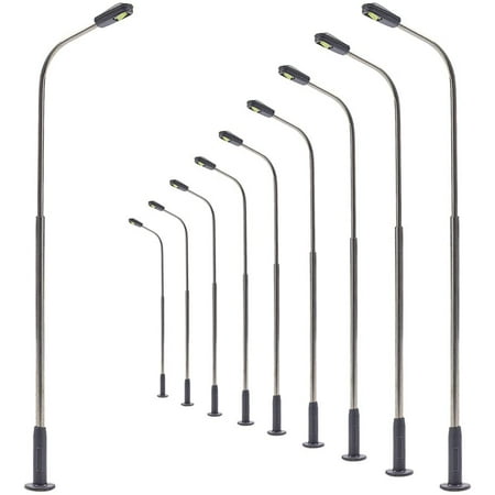 20Pcs Metal Streets Lamp Railway Train Lamp Post Street Lights 1:100 Scale Railway Train Model Street Lights LED Lampposts Model Street Light Layout
