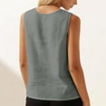 thumbnail image 3 of Tank Tops for Women Button down Sleeveless Shirt Crew Neck Summer Casual Fashion Work Vests Fashion Cami Blouses, 3 of 5