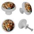 thumbnail image 4 of Leopard Round Glow-in-the-Dark Cabinet Knobs with Screws - 4 Pack | Fluorescent Drawer Pulls | Suitable for Cabinets, Wardrobes, and Dressers, 4 of 6