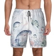 thumbnail image 2 of Picia Sea Animals pattern Mens Swim Trunks with Compression Liner Stretch Beach Shorts Quick Dry with Zipper Pockets No-Chafing Board Shorts-Large, 2 of 9