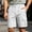 White, variant on Men's Casual Twill Pull on Cargo Shorts Button Zip Fly Cotton Elastic Waist Loose Fit Drawstring Work Short with Muti Pocket Dark Gray