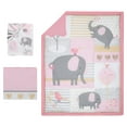 thumbnail image 3 of Bedtime Originals Eloise 3-Piece Crib Bedding Set - Pink, Gray, White, Animals, 3 of 6