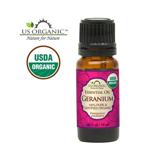 US Organic Geranium Essential Oil, 100% Pure Certified USDA Organic