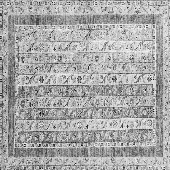 Ahgly Company Indoor Square Abstract Gray Contemporary Area Rugs, 4' Square