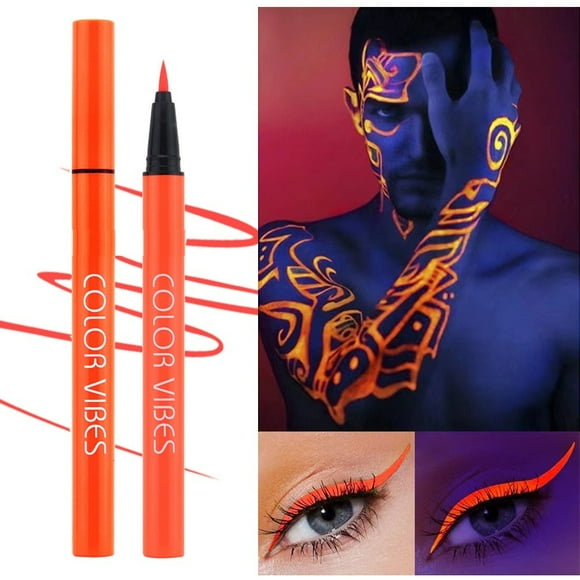 Clearance!DHALL Eyeliner Glow Eyeliner Colorful Eyeliner Pen Makeup Face Paint Rainbow Graphic Eyeliner Glow In The Dark For Halloween Costume Holiday Birthday Masquerades 0.5ml