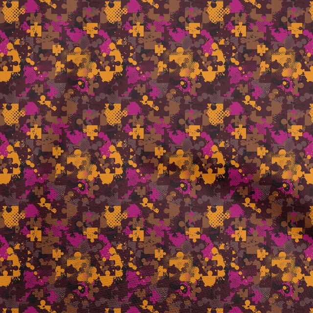oneOone Georgette Viscose Brown Fabric Abstracts Sewing Material Print Fabric By The Yard 42 Inch Wide