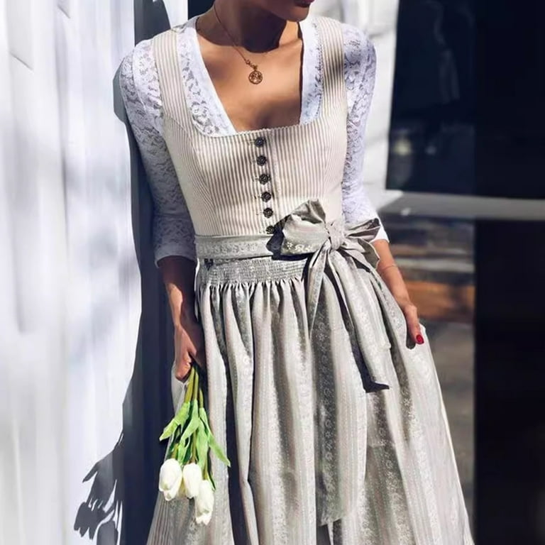 Zhuashum Witch Women Long Sleeve Lady Octoberfest Dirndl Dress Traditional German Festival Wear Grey Xl - Walmart.com Zhuashum Witch Women Long Sleeve Lady Octoberfest Dirndl Dress Traditional German Festival Wear Grey Xl - Walmart.com