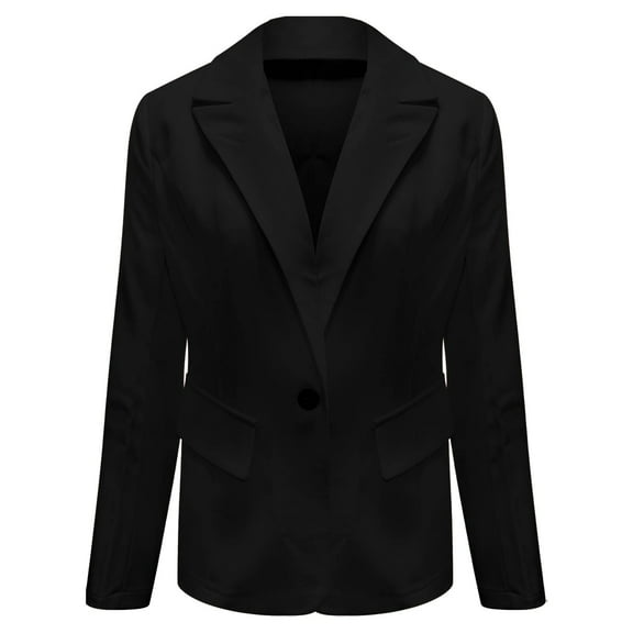 Womens Casual Suit Blazer Jackets Long Sleeve Lapel Collar Button Work Office Business Open Front Coat
