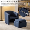 thumbnail image 4 of Modern Accent Chair with Storage Ottoman Barrel Reading Chair Versatile Footrest Living Room Navy, 4 of 9