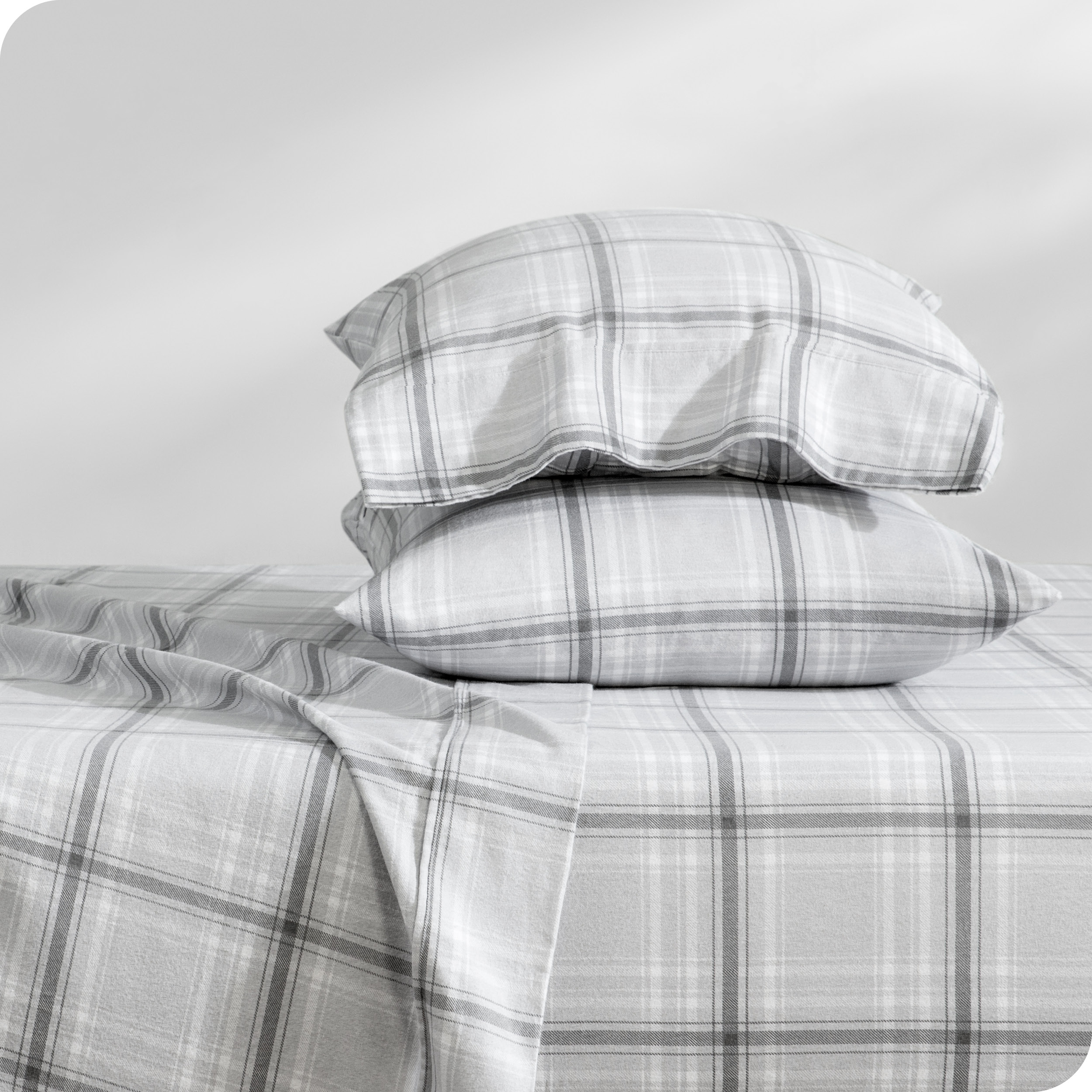 Bare Home 100 Double Brushed Cotton Flannel Print Sheet Set (King