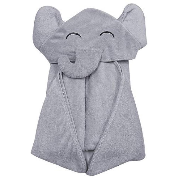 Premium Bamboo Baby Bath Towel - Ultra Soft Organic Hypoallergenic Baby Hooded Towels for Babies - Newborn Essential Cute Grey Little Elephant -Perfect Baby Registry Gifts for Boy Girl