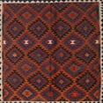 thumbnail image 1 of Ahgly Company Machine Washable Indoor Square Contemporary Tomato Red Area Rugs, 6' Square, 1 of 7