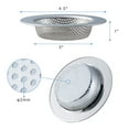 thumbnail image 3 of Dihmpor 2 Pcs Sink Strainer for Most Kitchen Sink Drain Basket, Upgraded Double-Layer Safe Design Kitchen Sink Strainer (Outer Diameter 4.5 Inch), 3 of 7