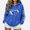 Blue, variant on Outerwear Jackets for Womens Everyday Rugby Print Hooded Zipper Long Sleeve Sweatshirt Fall Winter Blue Size S