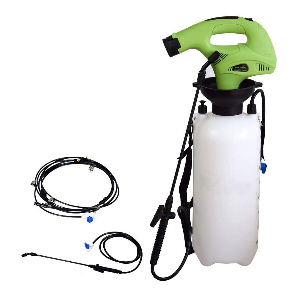 EJWOX Portable 2 Gallon Battery Powered Lawn and Garden Pump Pressure Sprayer 