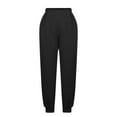 thumbnail image 4 of JXMVOJ Women's Relaxed Fit Fleece Open Bottom Sweatpants - Casual Athleisure Solid Color Elastic Waistband Sports And Leisure Belt Pocket Foot Binding Sweatpants, 4 of 6