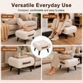 thumbnail image 5 of SOULART Leather Storage Stool with Metal Legs & Handles, Modern Square Footrest Ottoman with Hidden Storage for Living Room, White, 5 of 9