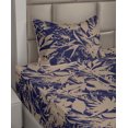 thumbnail image 2 of Ambesonne Nature Fitted & Flat Sheet with Sham 3 Pcs Set, Garden Flower Silhouettes, Twin, Navy Blue and Grey Yellow, 2 of 4