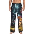 thumbnail image 1 of Fotbe Purple Glowing Mushroom Pantalones de Pijama para Hombre, Pantalones de Dormir, Pantalones de Casa con Cintura Ajustable y Bolsillos-X-Large, 1 of 6