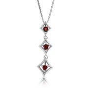 VIR JEWELS 2/5 CTTW Pendant Necklace, Garnet Pendant Necklace for Women in .925 Sterling Silver with Rhodium, 18 Inch Chain, Prong Setting For Female Adult