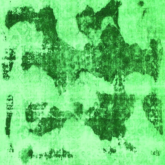 Ahgly Company Indoor Square Abstract Green Modern Area Rugs, 3' Square