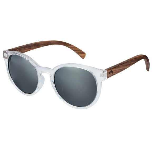 Root Marigny Clear PC Silver Mirror Lens Bamboo Temples Unisex Sunglasses|1YR. Warranty