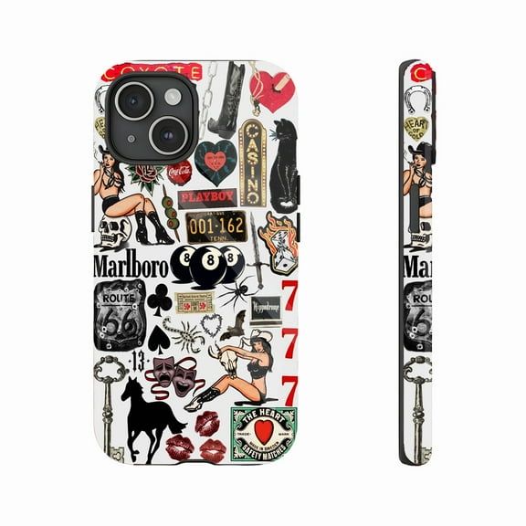 Wild West Retro Vintage Phone Case with Skull Poker Cowboy Design for Trendsetters - Bold & Edgy Style, Durable Protection, Compatible with iPhone 11/12/13/14/15/16 (Pro Max/Plus)