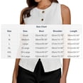 thumbnail image 2 of Craaazy Women Casual Sleeveless Button Down Tops, Solid Color Crew Neck Vest, Loose Fit Comfy Tank Tops for Daily Wear Gifts, 2 of 9