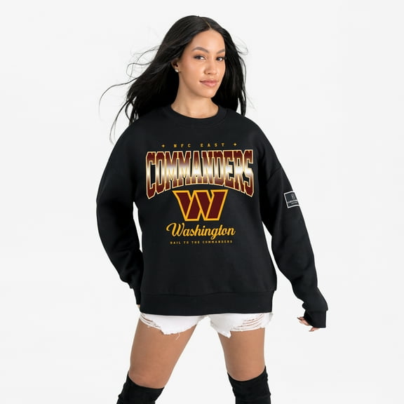 Women's Gameday Couture  Black Washington Commanders Powerhouse Play Premium Fleece Sweatshirt