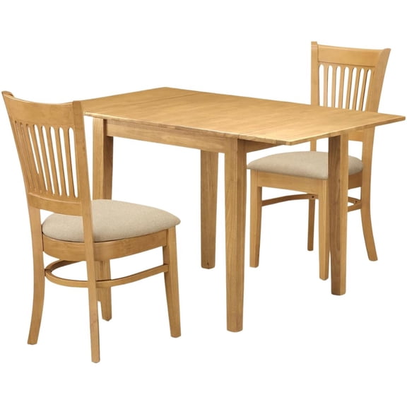 FurniFact Solid Wood Drop Leaf Kitchen Table and Chairs for Small Dining Spaces