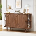 thumbnail image 5 of PHOYAL Oval Sideboards and Buffets, Kitchen Sideboard Storage Cabinet with Doors and Shelves, 47", Walnut, 5 of 10