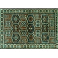 thumbnail image 1 of Ahgly Company Machine Washable Indoor Rectangle Persian Turquoise Blue Traditional Area Rugs, 4' x 6', 1 of 4