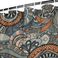 thumbnail image 4 of Artistic Floral Bohemian Curtain 72x84 Inches, Quick-Dry Polyester with Plastic Rings, Paisley Retro Elegant Design for Bathrooms, 4 of 5
