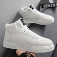 thumbnail image 6 of Men's Winter High-Top Sneakers, Lace-Up Ankle Shoes with Plush Lining and Textured Sole Edge, 6 of 7