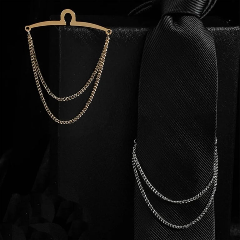 Men Tie Clip Necktie Link Chain Jewelry Gift for Business Wedding